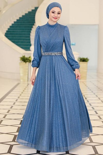 SUBU TASARIM Indigo Dila Evening Dress - Tbssn44
