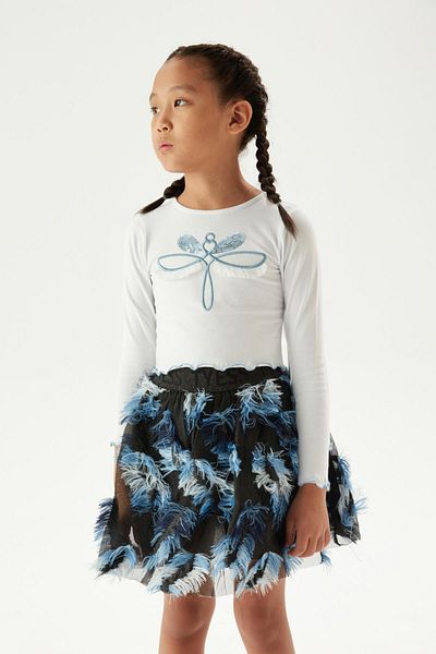 Tyess تنورة سوداء للفتيات من Bg Store 23fw0tj4304
