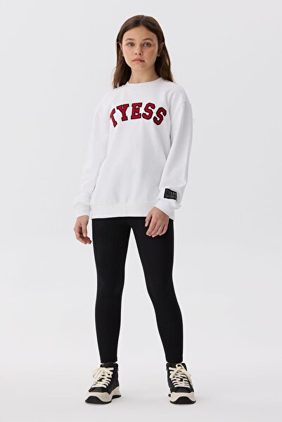 Tyess BG Store Kız Çocuk Beyaz Sweatshirt