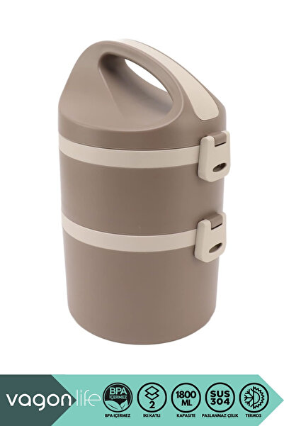 Vagonlife Bento 1800ml Lunchbox Yeni Koleksiyon 2 Katlı 4-6Saat Termos Özelli...