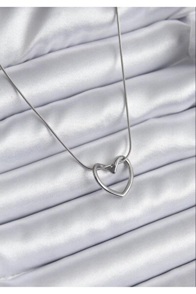 MODAMUGO ÇELİK KALPLİ İÇİ BOŞ KOLYE