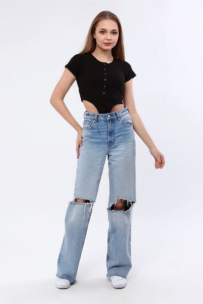 TF The Fancy For You Fancy Women's Fitted Ribbed Slim Fit Bodysuit