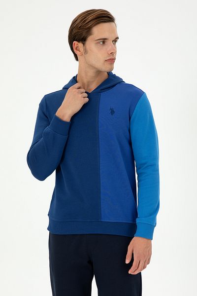 U.S. Polo Assn. Indigo Hooded Regular Fit Men's Sweatshirt - 50293451 -Vr028