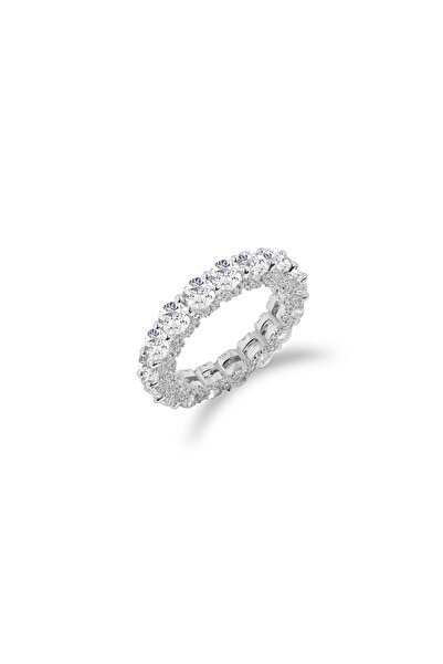Spossy Silver Jewelry Tam Tur Taşlı Yüzük