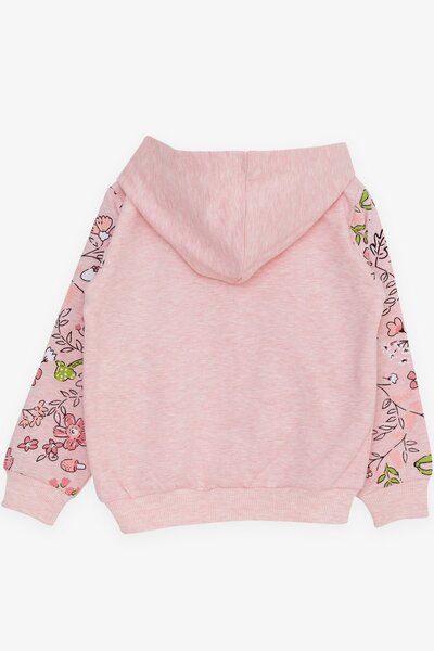 Breeze Girl's Cardigan Floral Printed Age 1-4, Salmon Melange