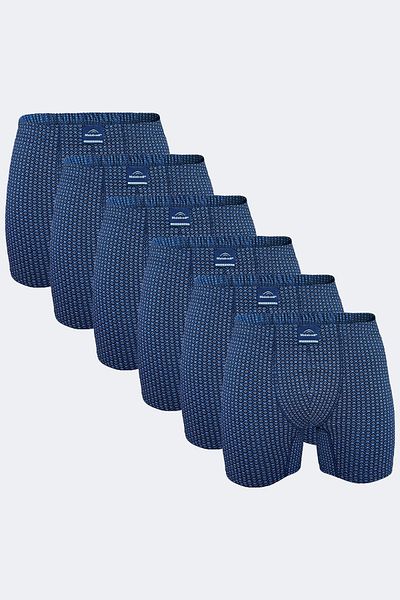 Malabadi Ανδρικό μοτίβο 6 τεμαχίων Cotton Elastane Long Boxer 073