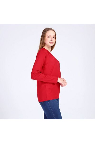 TF The Fancy For You Fancy Women's V-Neck Viscose Basic Regular Blouse