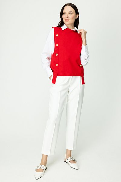 ON Sweater with Side Stripe and Button Detail