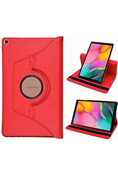 Smart Tech Samsung Galaxy Tab T510 Döner Stand Tablet Kılıfı Kırmızı