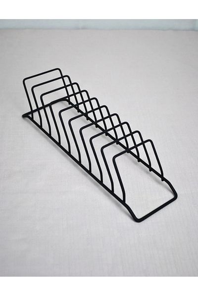 METALAY Countertop Mini Plate Holder with Metal Compartment - Dish Rack