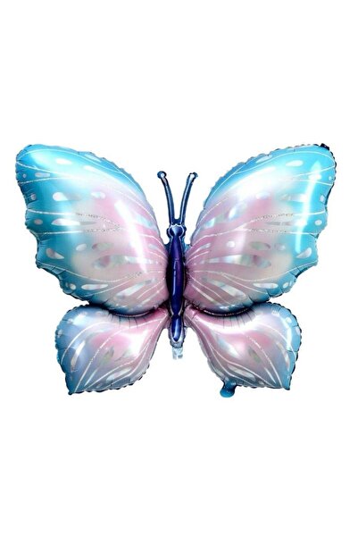 parti sürprizi Pırıltılı Mavi Kelebek Folyo Balon 1 Adet
