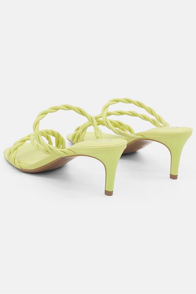 Calvin Klein Women Medium Ileyia Twisted Slingback Sandals, Lime