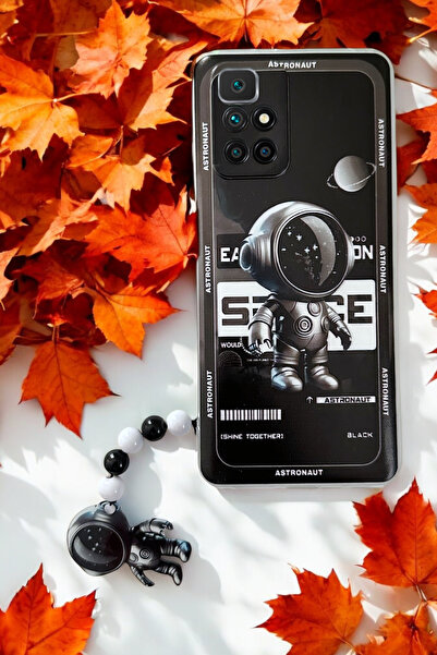 Spoyi Xiaomi Redmi 10 2022 Astronot Tasarımlı Charmlı Telefon Kılıfı