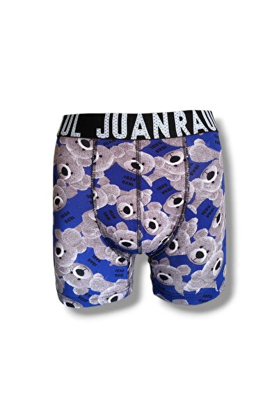 Juan Raul Blue Bear Blue Bear Patterned Men's Boxer Briefs Comfort Flex Cotton Coton Boxer