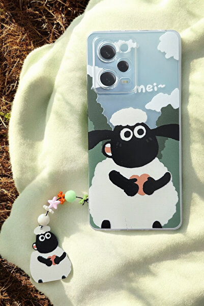 Spoyi Xiaomi Redmi Note 12 Pro 5G Kuzu Tasarımlı Charmlı Telefon Kılıfı