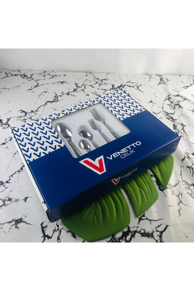 VENETTO 60 Pieces Fork and Spoon Set for 12 People Large Family