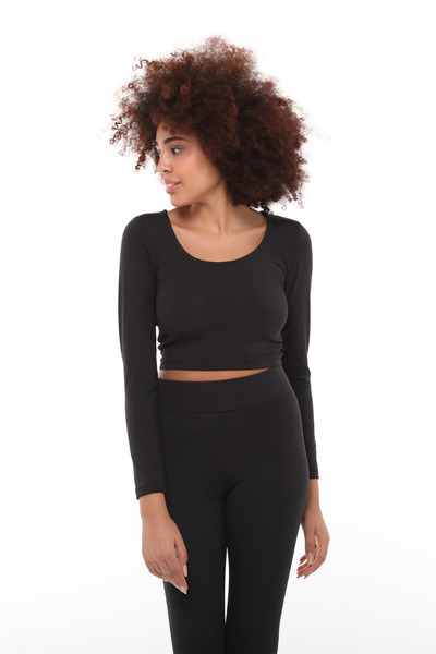 TF The Fancy For You Fancy Women's Long Sleeve Special Fabric Crop Sportsman T-Shirt