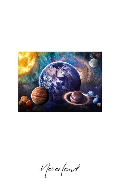 Neverland 4 Pieces 1000 Piece Puzzle - Planets / World Map I / Mona Lisa / Coastal House
