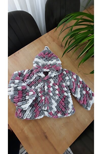 Alize PUFFY EL ÖRGÜSÜ KAPÜŞONLU MONT/KABAN  3-5 YAŞ UYUMLU RENKLİ