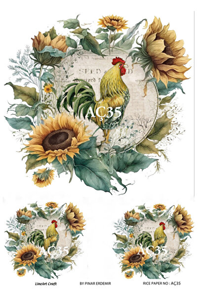 LİNEART ورق تزيين نحاسي من سلسلة زهرة الشمس مقاس 29 × 42 سم رقم: ACC35