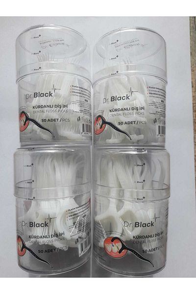 DR.BLACK Toothpick Dental Floss White Cylinder&Box 50X 4 200 Pieces