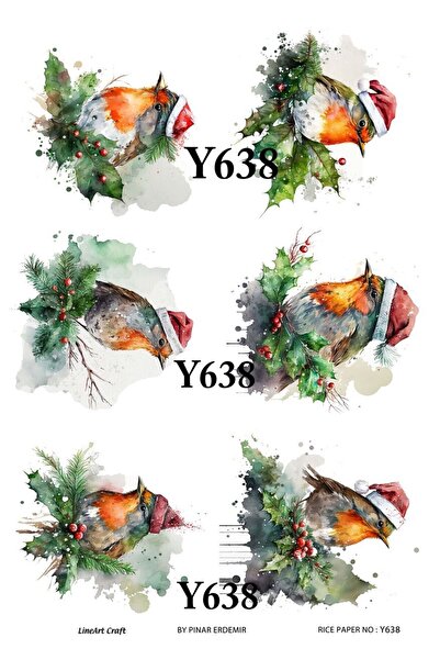 LİNEART سلسلة رأس السنة الجديدة - ورق تزيين نحاسي 29x42 سم رقم: Y638