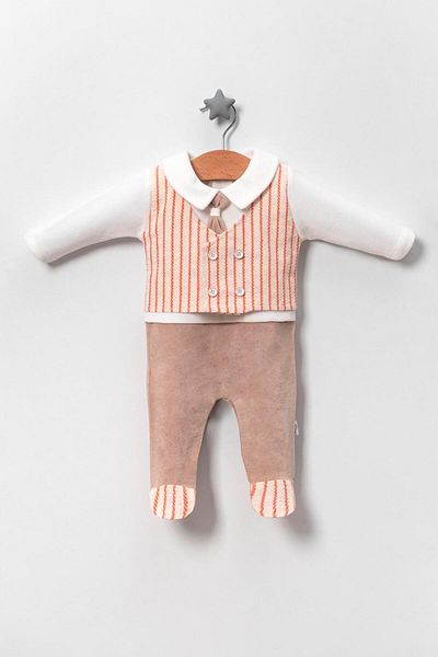 TRENDİMİZBİR Baby Boy Striped Vest Salopet