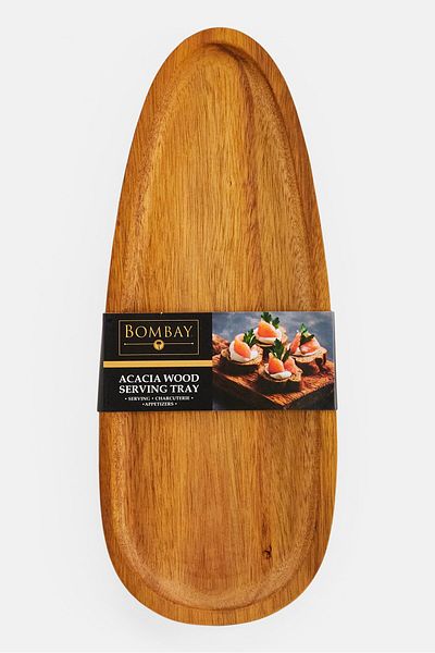 Bombay Acacia Wood Serving Tray, Tan