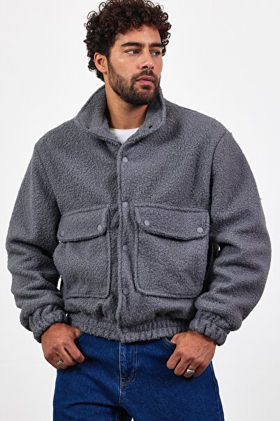 MADZEYMODA Новий сезон чоловічий пальто з застібками-кнопками, сірий Mz51087