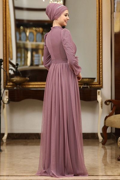 SUBU TASARIM Legendary Evening Dress Lavender Tbssn40