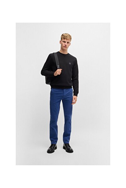 BOSS Esnek pamuklu saten dar kesim chino