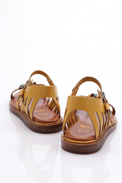 DGN Yellow Women's Star Decorated Sandals Closed Back Model 4183289