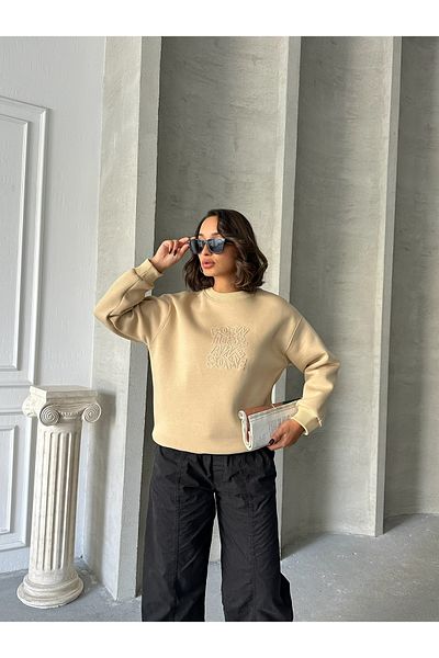 Cappmoda SWT-14272 - Φούτερ με στάμπα, τρεις κλωστές, υπερμεγέθη
