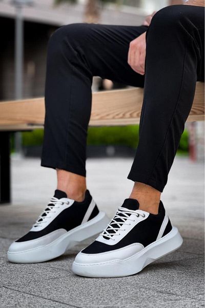 BPM BA0354 Pantofi sport pentru bărbați, cu șireturi, cu talpă albă, cu bucăți