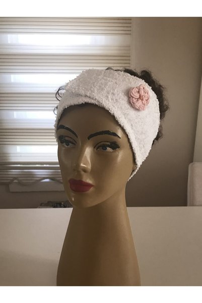 Bonvii Int Towel Bracelet Double Hair Band Set Pink Flower Face Washing Sports Spa Armband 100% Cotton