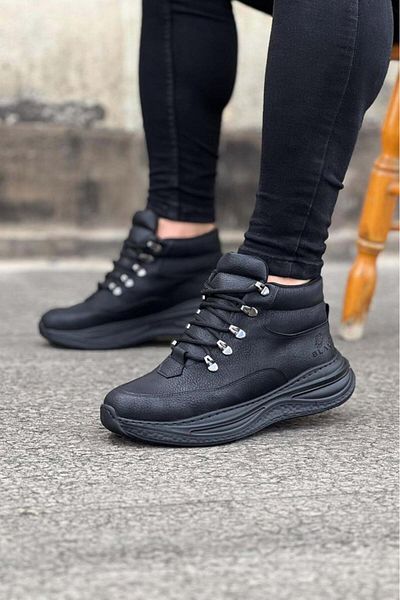 BPM Μποτάκια μισού αστραγάλου με ψηλή σόλα Wagoon WG035 Carbon Skin