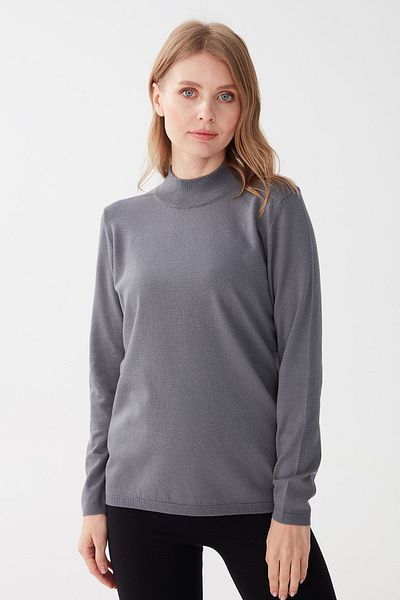 Desen Triko Bluză de damă din Lycra cu mânecă lungă, de bază, completă, afumată