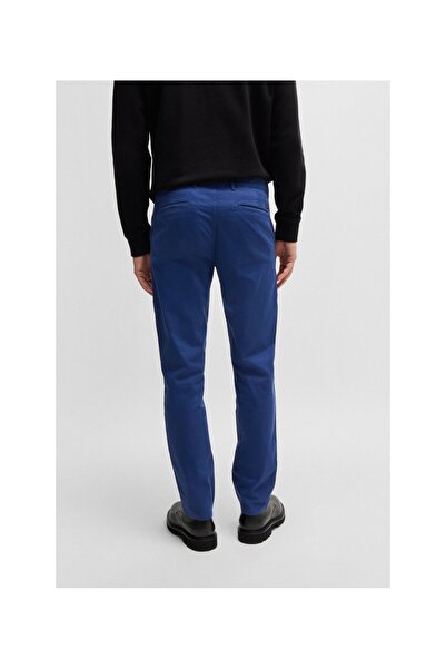 BOSS Esnek pamuklu saten dar kesim chino