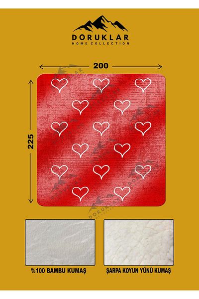 Doruklar Home Collection 100% Bamboo Fabric Decorative Modern Patterned Blanket