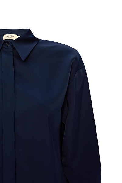 Exquise Σατέν πουκάμισο με χαλαρή εφαρμογή