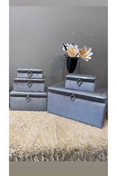 Benjamin Çeyiz Metalik Şeritli Düz 5'li Sandık Çeyiz Kolisi