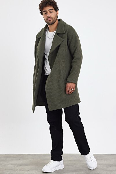 MADZEYMODA Новий сезон чоловічий підкладковий трикотажний хакі зелений кашемірний пальто Mz56118