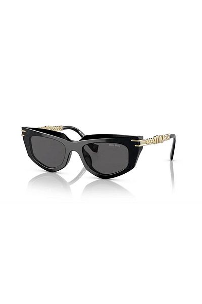 Miu Miu 51 Model Women's Cat Eye Black Bone SunGlasses - 12ws 1ab5s0