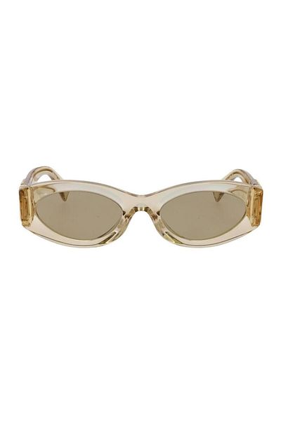 Miu Miu 11Ws 11T40F 54 Women's Oval Transparent Yellow Bone Sunglasses