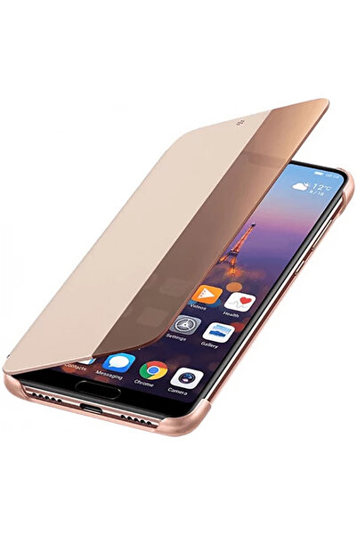 Smart Tech Huawei Mate 30 Pro Yarım Cam Kapaklı Kılıf Rose Gold