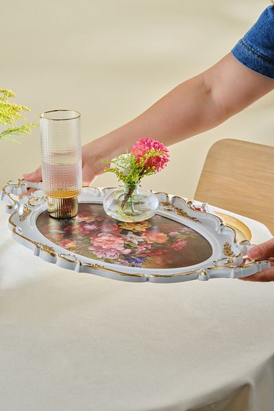 Karaca Baroque Melamine Oval Tray 47 cm