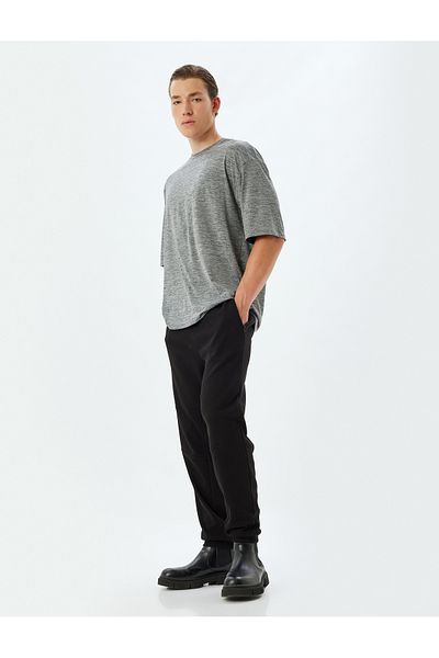 Koton Sportovní tričko Crew Neck Oversize – potištěné na zádech, krátký rukáv