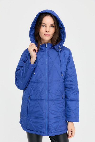 Desen Triko Saks Colorful Triangle Patterned Hooded Women's Quilted Coat