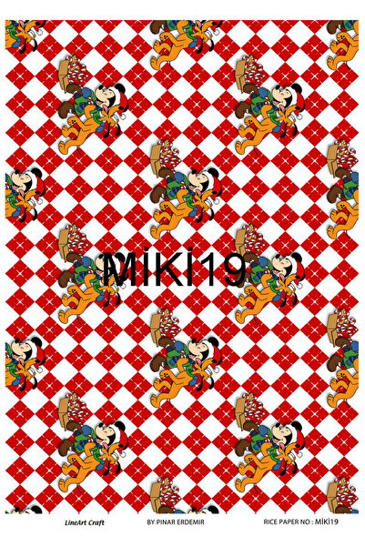 LİNEART Mickey Mouse Series Brass Decopage Paper 29X42Cm No:Mi̇ki̇19
