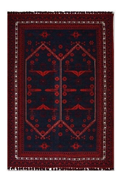 Halımax Crea Halı Truva TR04 Afgan Desen Bordo Lacivert Etnik Modern Halı